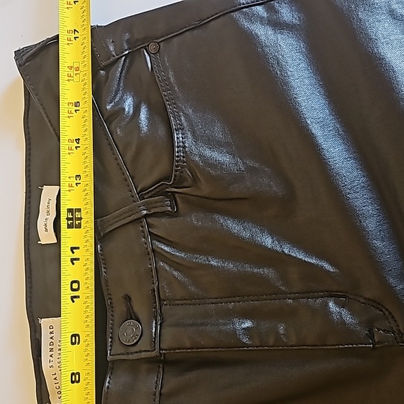 Social Standar by Sanctuary Women's Faux Leather Ankle Skinny Jeans Size 14 Blac - Picture 12 of 14